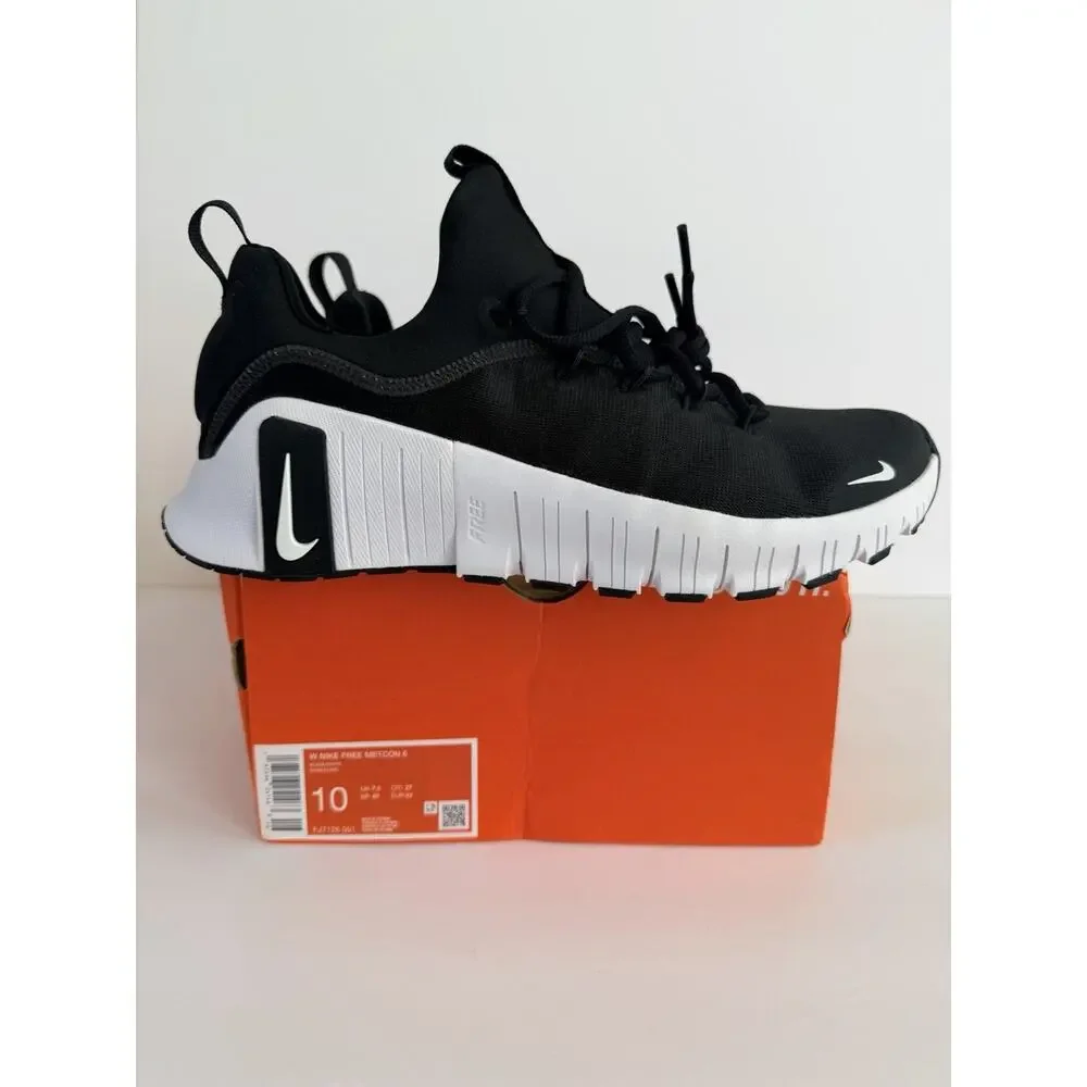 Nike Free Metcon 6 Athletic Sneakers Black/White US W10/M8.5